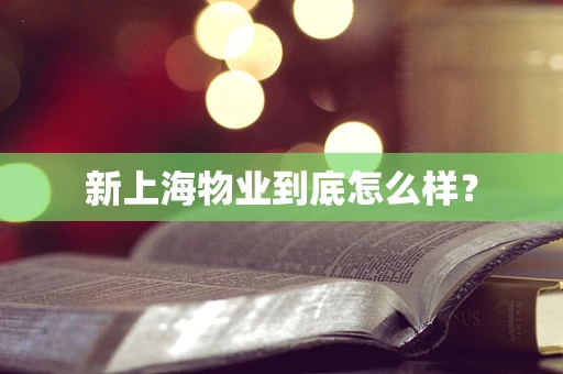 新上海物业到底怎么样？