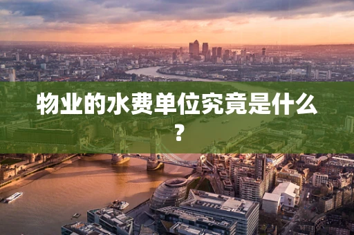 物业的水费单位究竟是什么？