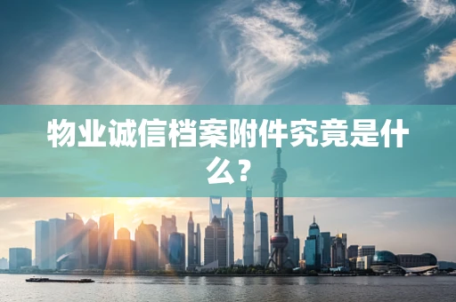 物业诚信档案附件究竟是什么？