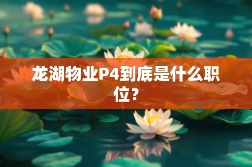 龙湖物业P4到底是什么职位？