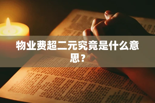 物业费超二元究竟是什么意思？