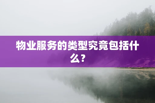 物业服务的类型究竟包括什么？