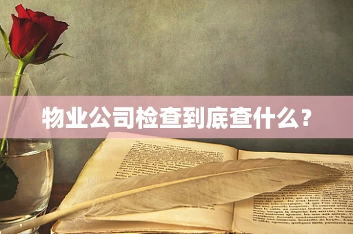 物业公司检查到底查什么？