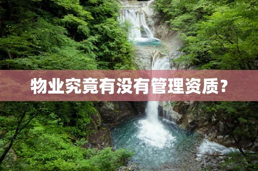 物业究竟有没有管理资质？