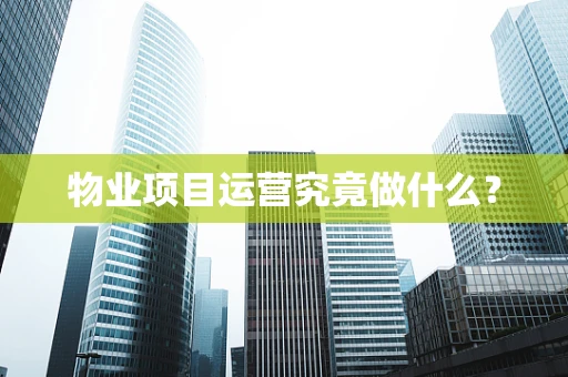 物业项目运营究竟做什么？