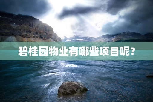 碧桂园物业有哪些项目呢？