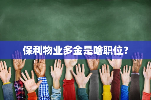 保利物业多金是啥职位？