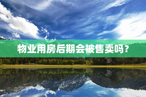 物业用房后期会被售卖吗？