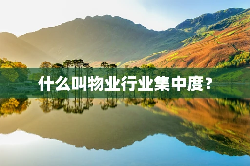 什么叫物业行业集中度？