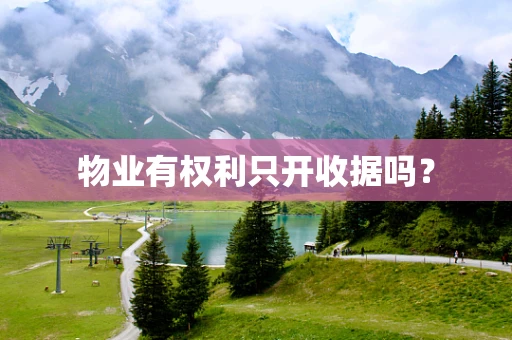 物业有权利只开收据吗？