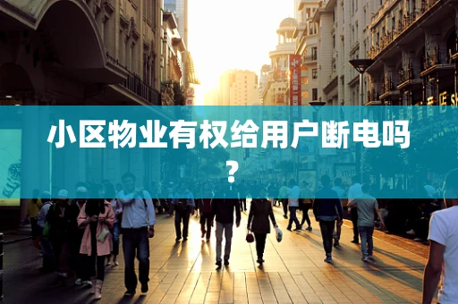 小区物业有权给用户断电吗？