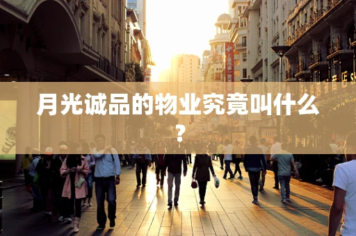 月光诚品的物业究竟叫什么？