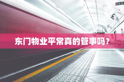 东门物业平常真的管事吗？