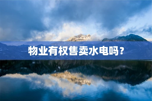 物业有权售卖水电吗？