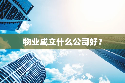 物业成立什么公司好？